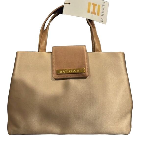 NWT BVLGARISatin Leather-Trimmed Bag - Picture 5 of 6